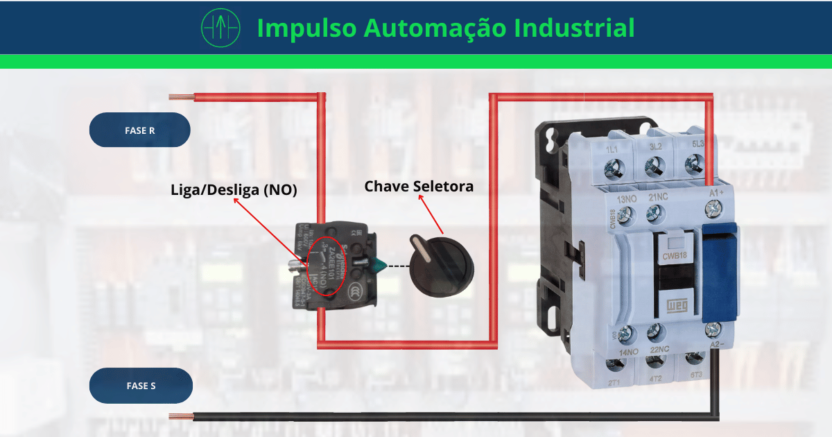 como ligar o contator em 220v fase fase chave seletora