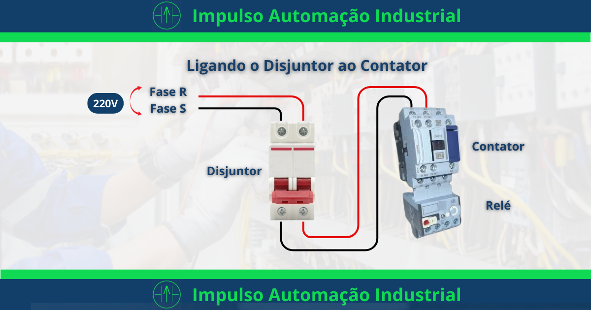 conectando o disjuntor bipolar ao contator tripolar