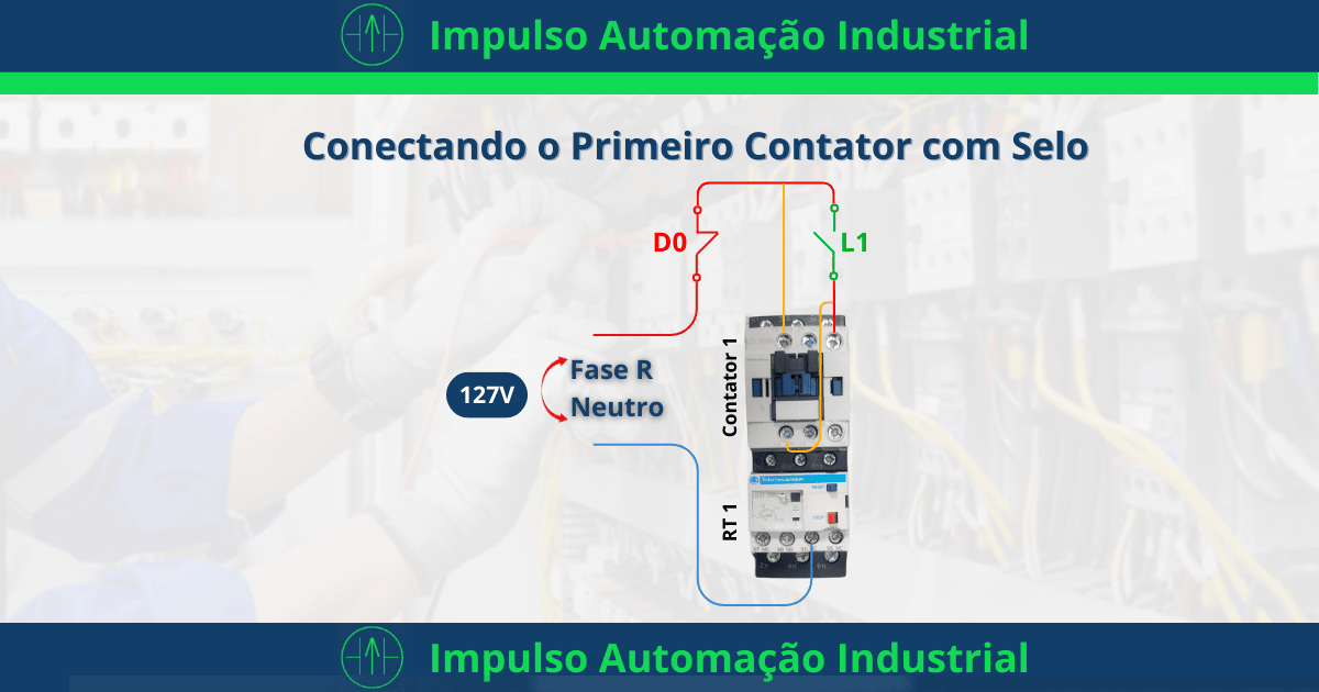 Partida Sequencial com Contato de Selo Primeiro Contator Com rele termico